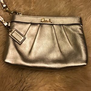 Coach Gold Metallic Wristlet